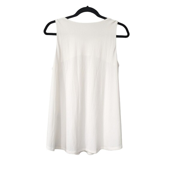 Charter Club Women’s Size L White Sleeveless Blouse Wrap Top - Picture 2 of 3
